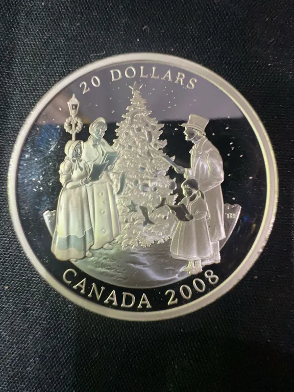2008 Canada $20 Christmas Coin .9999 Fine Silver 32g