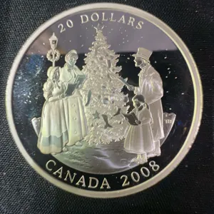 2008 Canada $20 Christmas Coin .9999 Fine Silver 32g