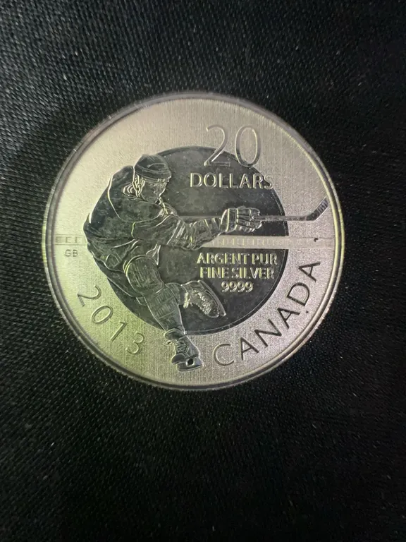 2013 Canada $20 Fine Silver Hockey Themed Coin, 9g, .9999
