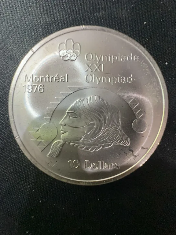 1976 Montreal Olympics $10 .925 Sterling Silver Coin, 48.6g