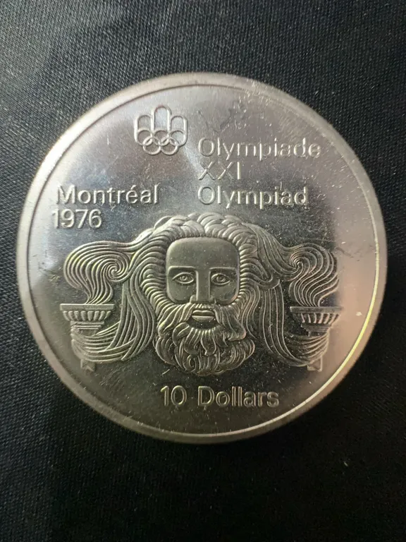 1976 Montreal Olympics $10 .925 Sterling Silver Coin, 48.6g