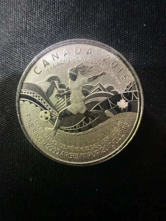 2015 Canada FIFA Women’s World Cup $20 Coin, 9g .9999 Fine Silver