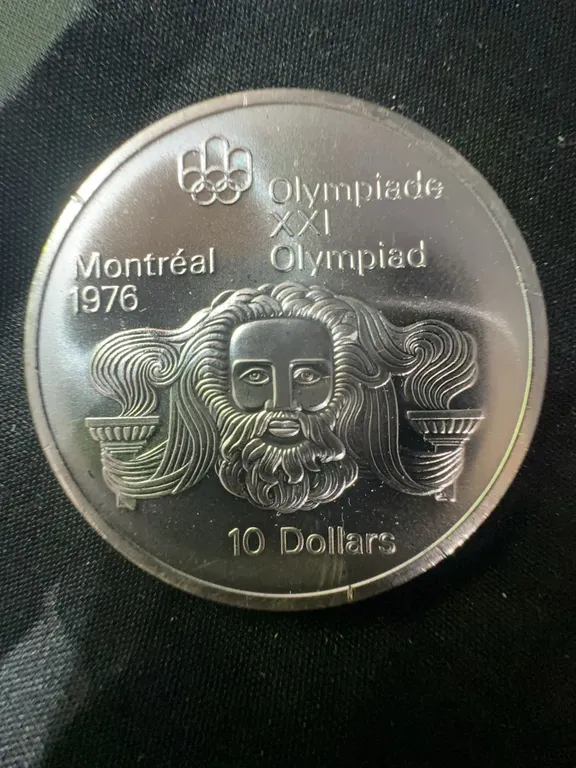 1976 Montreal Olympics $10 .925 Sterling Silver Coin, 48.6g