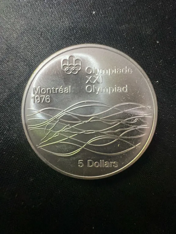 1976 Montreal Olympics $5 .925 Sterling Silver Coin, 24.3g