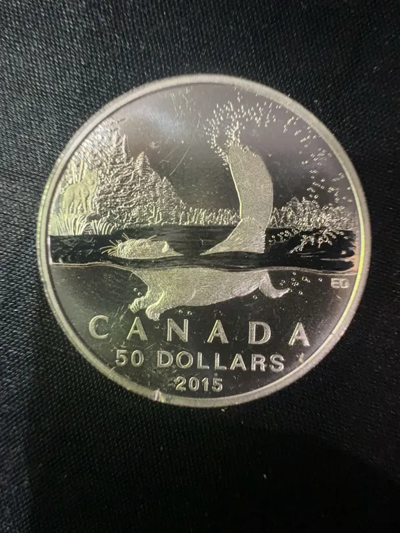 2015 Canada $50 Beaver Coin, .9999 Fine Silver, 16g