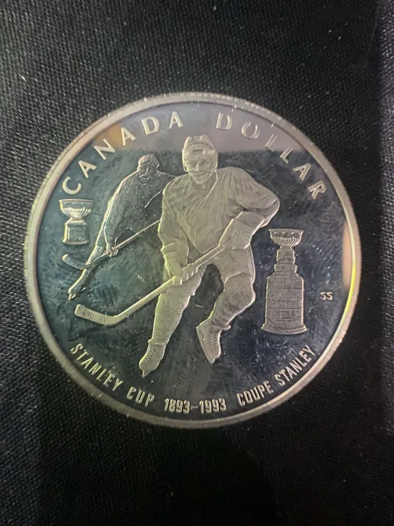 1993 Canada Sterling Silver Dollar Stanley Cup Commemorative Coin