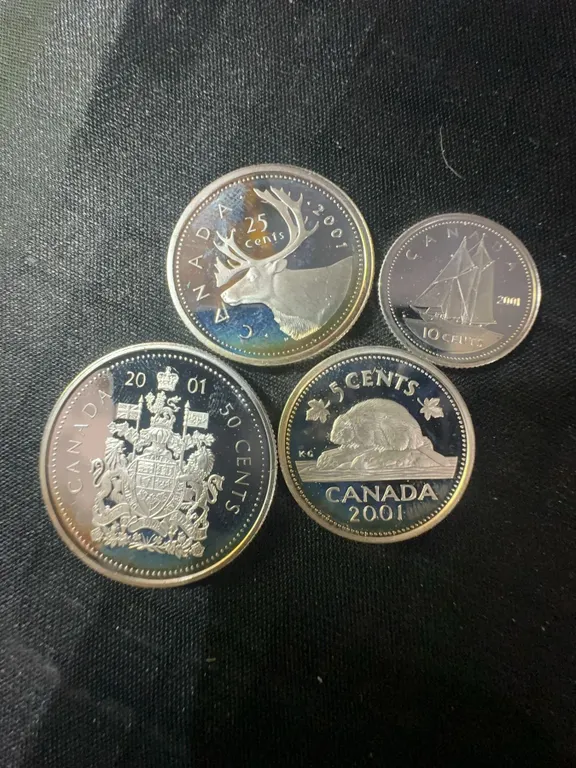 2001 Canada .925 Sterling Silver Proof Coin Set, 4 Coins, 23g