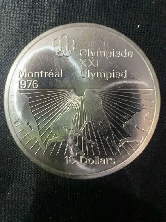 1976 Montreal Olympics $10 .925 Sterling Silver Coin, 1.45 oz
