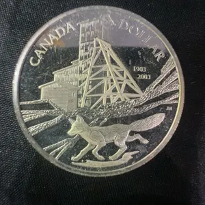 2003 Canada Silver Dollar Coin 1903-2003 Fox and Mining Commemorative