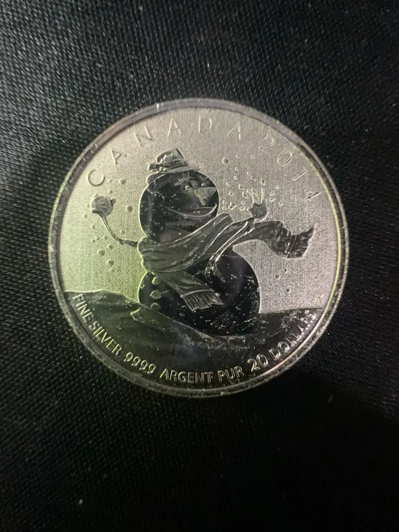 2014 Canada $20 .9999 Fine Silver 9g Snowman Coin