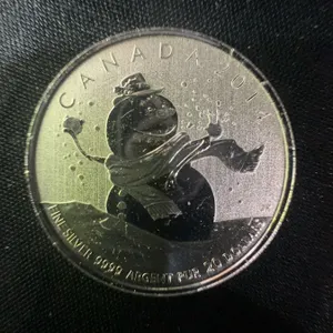 2014 Canada $10 .9999 Fine Silver 9g Snowman Coin