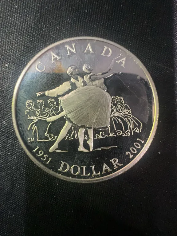 2001 Canada Dollar .925 Sterling Silver Coin, 25.2g Ballet Design
