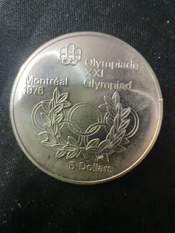 1976 Montreal Olympics $5 Sterling Silver Coin, 0.72oz Pure Silver