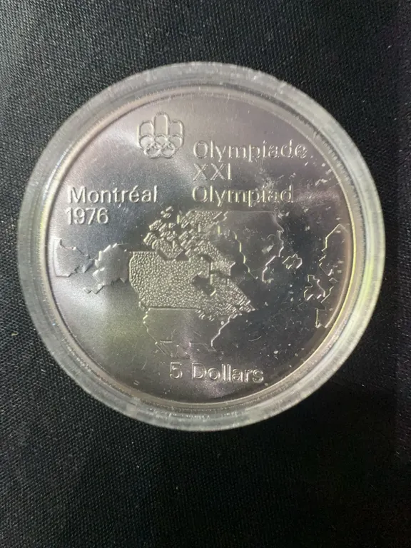 1976 Montreal Olympics $5 Sterling Silver Coin, 24.3g