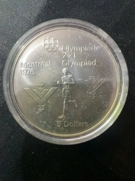 1976 Montreal Olympics $5 .925 Sterling Silver Coin, 24.3g