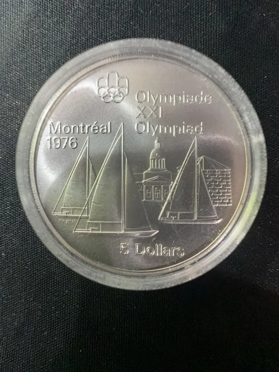1976 Montreal Olympics $5 .925 Sterling Silver Coin, 24.3g