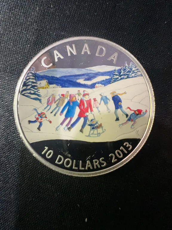 2013 Canada $10 Fine Silver Coin Skating Scene, 16g, .9999