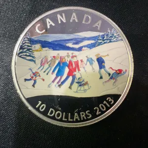 2013 Canada $10 Fine Silver Coin Skating Scene, 16g, .9999