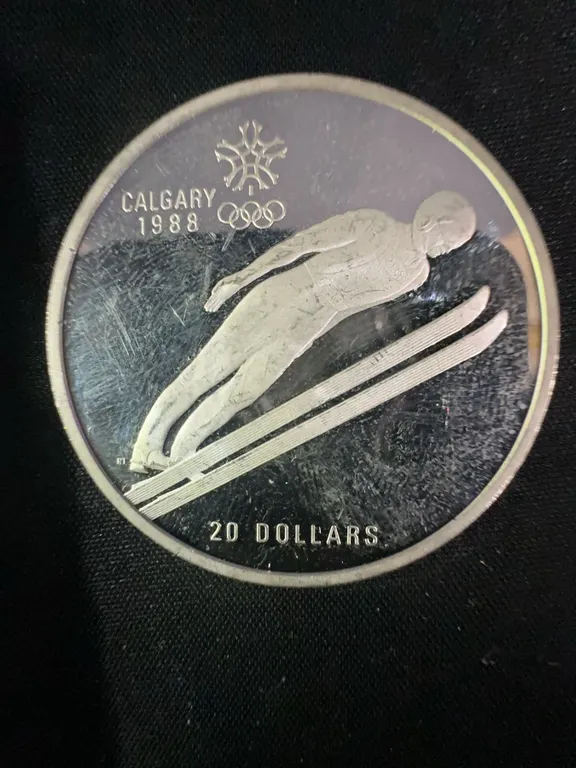 1988 Calgary Olympic $20 .925 Sterling Silver Coin, 34.07g