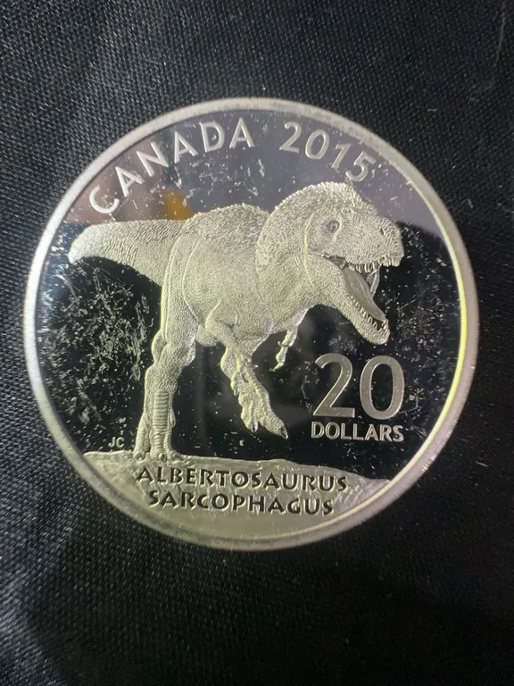 2015 Canadian $20 Albertosaurus .9999 Fine Silver Coin, 32g