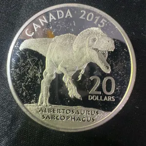 2015 Canadian $20 Albertosaurus .9999 Fine Silver Coin, 32g