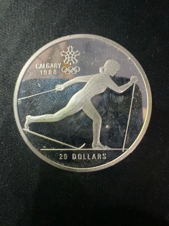 1988 Calgary Winter Olympics $20 Sterling Silver Coin, 34.07g