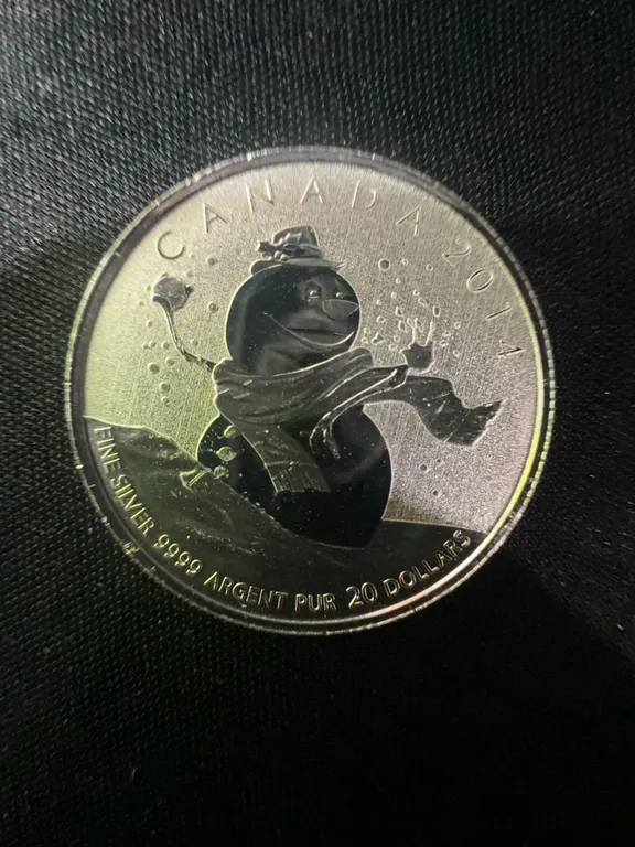 2014 Canada .9999 Fine Silver $20 Snowman Coin, 9g