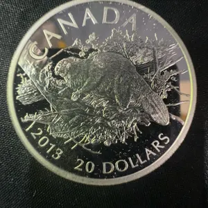 2013 Canadian $20 .9999 Fine Silver Coin, 32g, Beaver Design