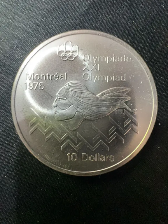 1976 Montreal Olympics $10 .925 Sterling Silver Coin, 48.6g