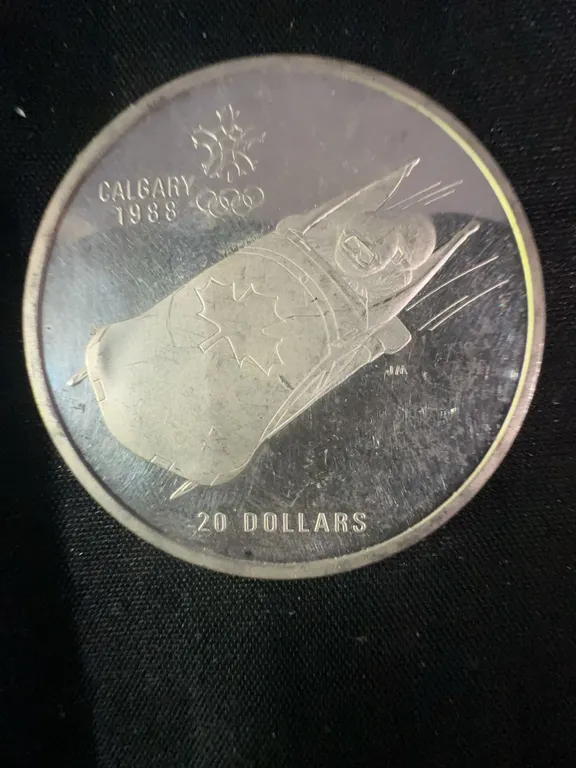 1988 Calgary Olympics $20 .925 Sterling Silver Coin, 34.07g
