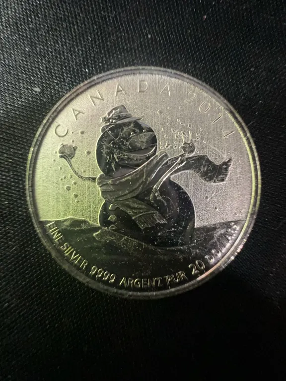 2014 Canadian $20 .9999 Fine Silver 9g Snowman Coin
