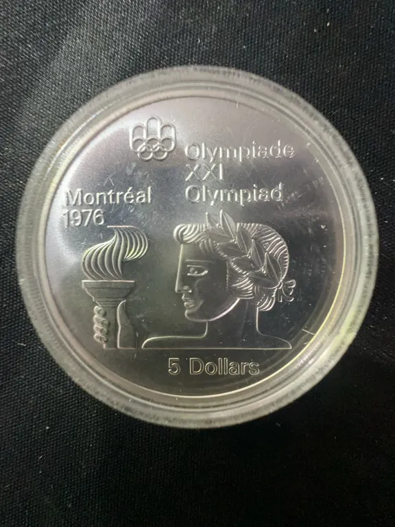1976 Montreal Olympics $5 .925 Sterling Silver Coin, 24.3g