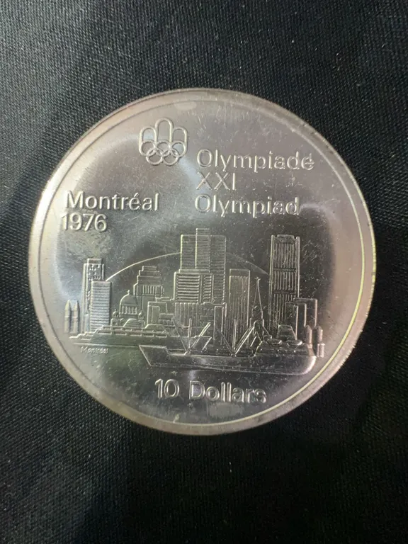 1976 Montreal Olympics $10 .925 Sterling Silver Coin, 48.6g