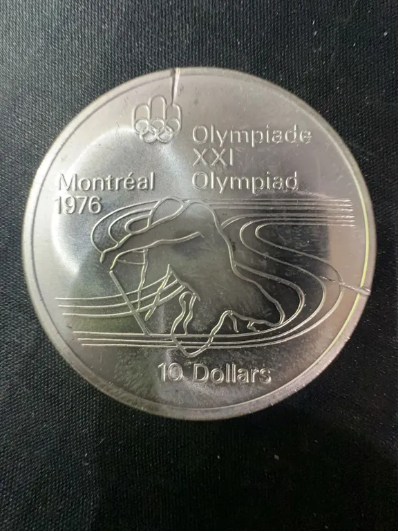 1976 Montreal Olympics $10 .925 Sterling Silver Coin, 1.45oz Pure Silver