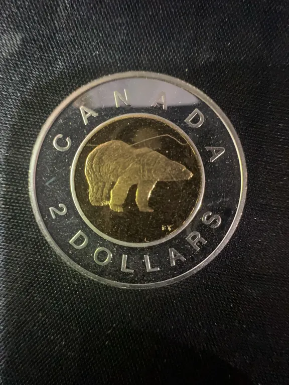 2000 Canada $2 Coin .9999 Fine Silver with 24K Gold Plated Core 9g