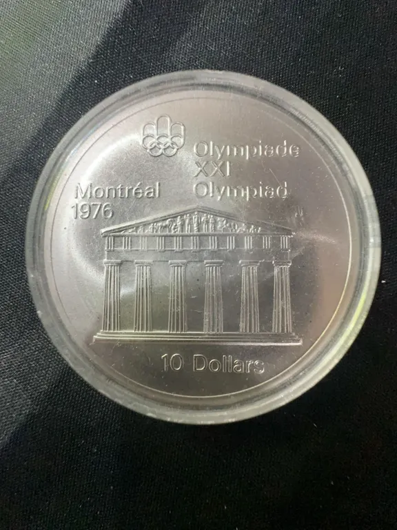 1976 Montreal Olympics $10 .925 Sterling Silver Coin, 48.6g