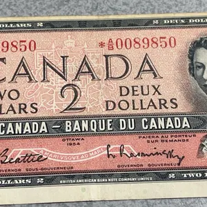 1954 Bank of Canada Two Dollar Bill, A0089850