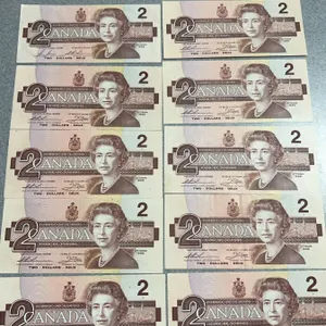 10 Canada $2 Banknotes, Birds of Canada Series, 1986