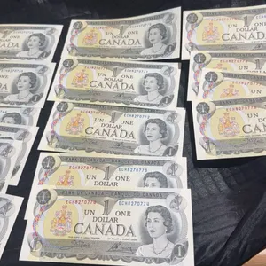 1973 Bank of Canada One Dollar Notes, 15 Consecutive ECH Serial Numbers