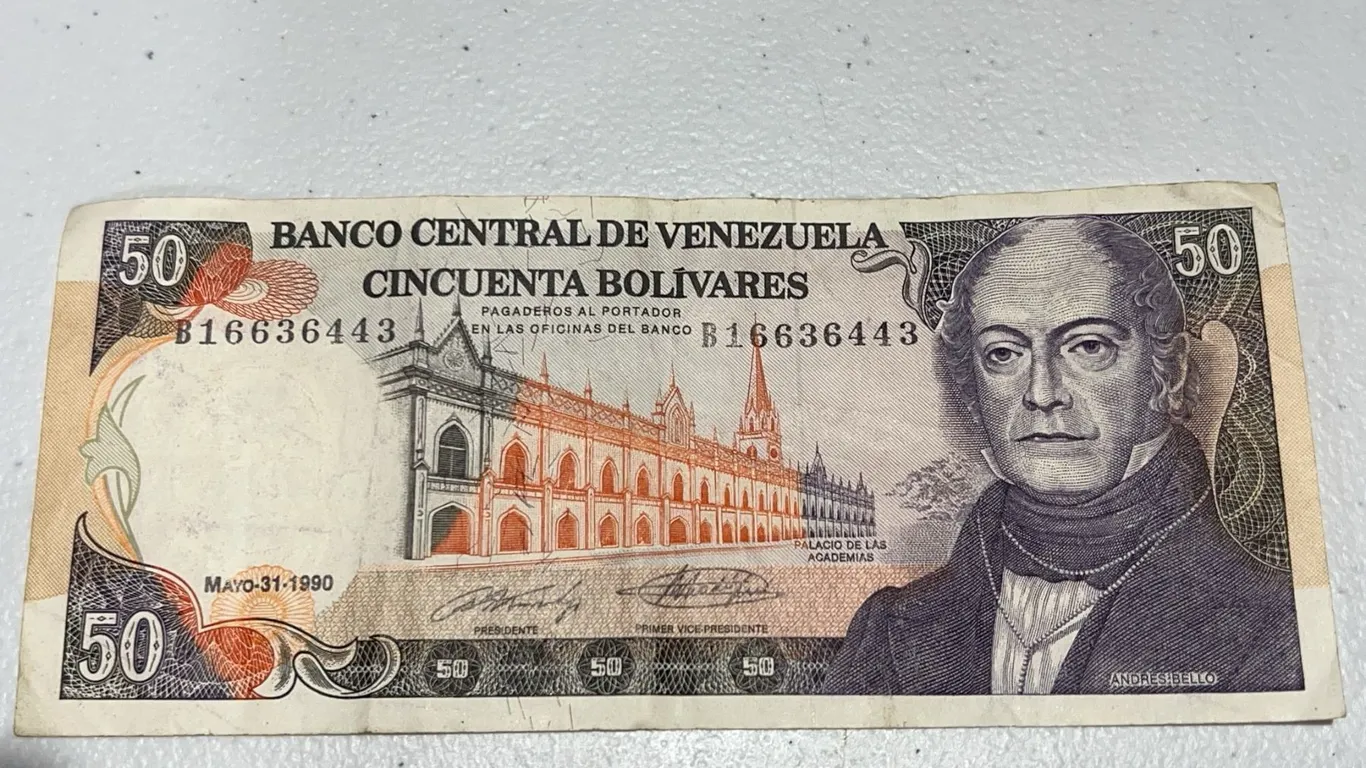 Venezuela 50 Bolívares Banknote, 1990