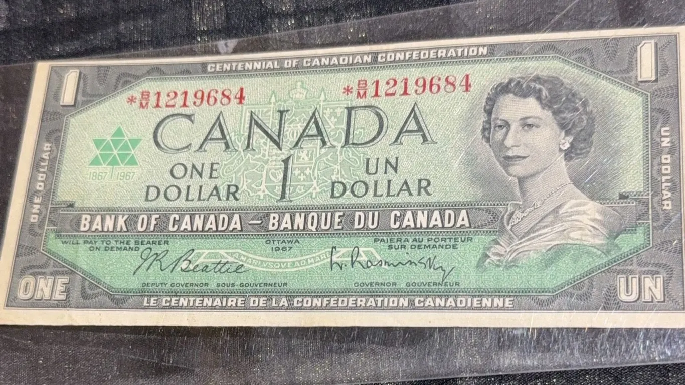 1967 Centennial of Canadian Confederation $1 Bank of Canada Note