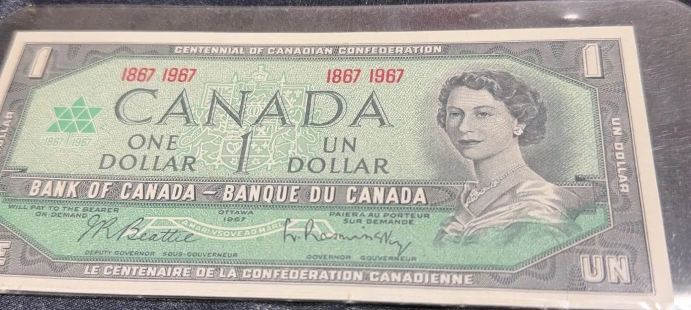 1967 Canada Centennial $1 Dollar Banknote, Bank of Canada