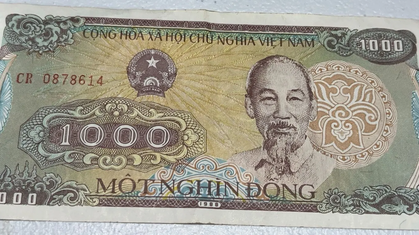 Vietnam 1000 Dong Banknote Featuring Ho Chi Minh