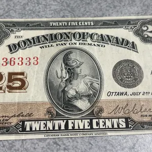 1923 Dominion of Canada 25 Cent Shinplaster Note