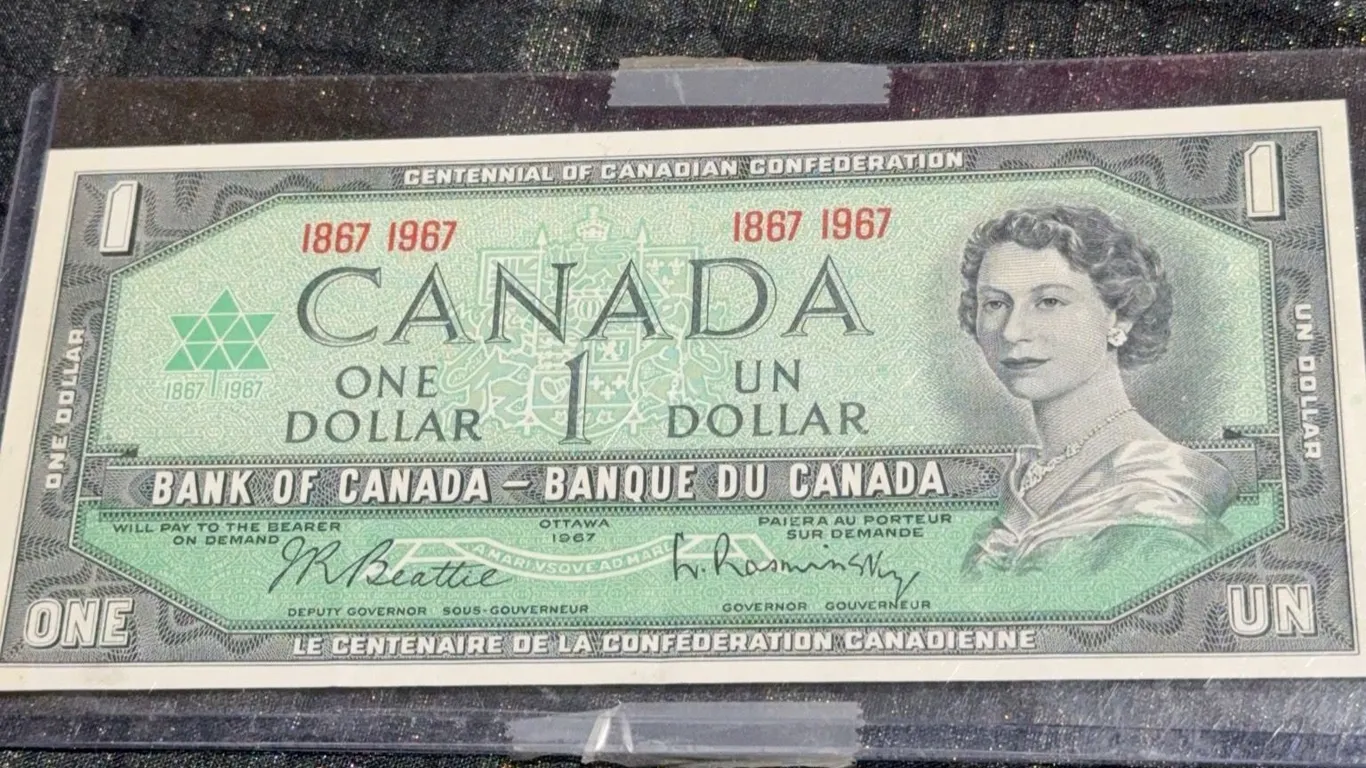 Canada 1967 Centennial $1 Banknote, Queen Elizabeth II