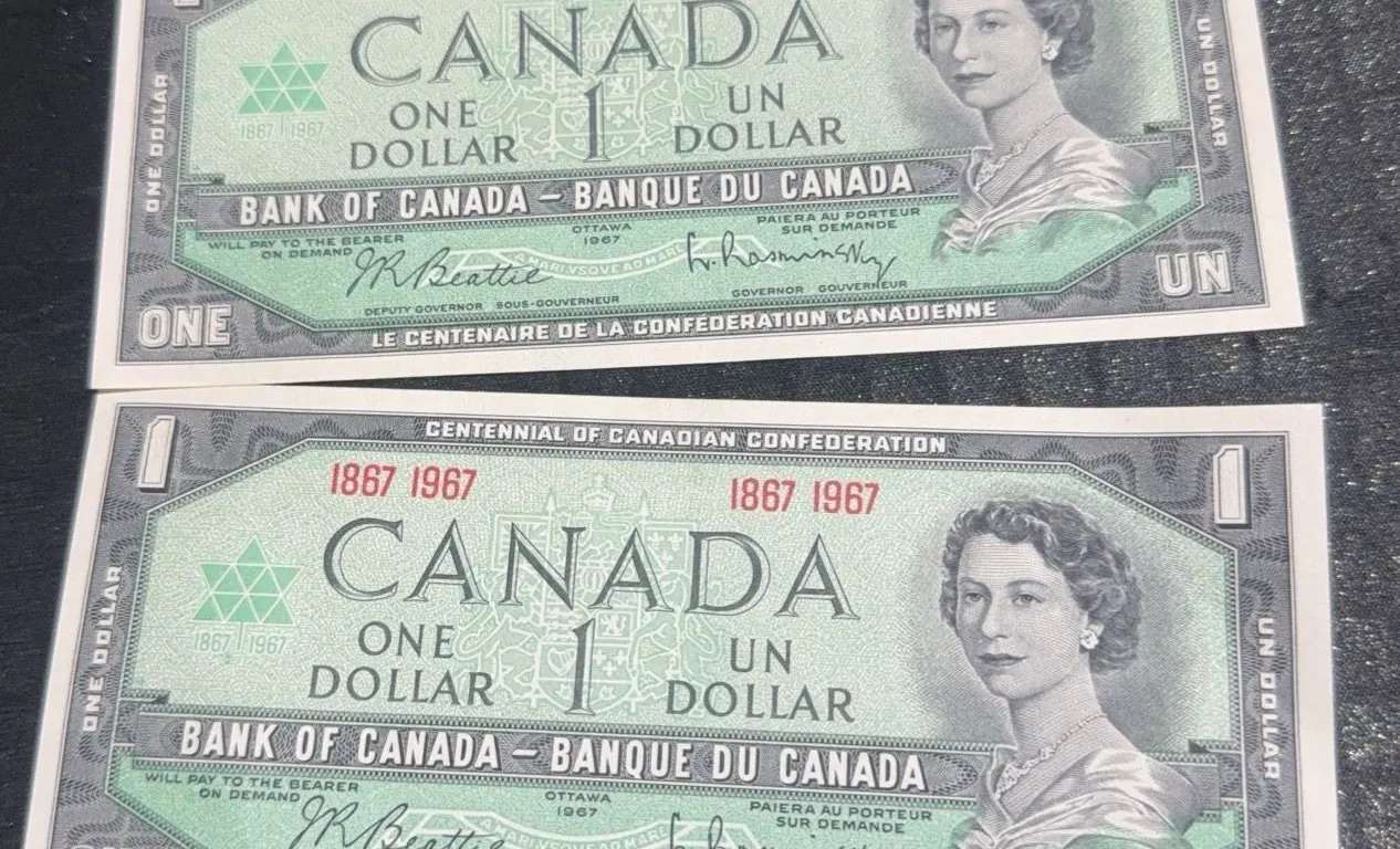1967 Canada Centennial One Dollar Banknotes