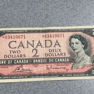 1954 Bank of Canada Two Dollar Bill, A3410671, Queen Elizabeth II