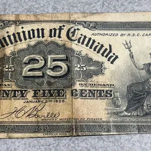 Dominion of Canada 25 Cent Shinplaster Note, 1900