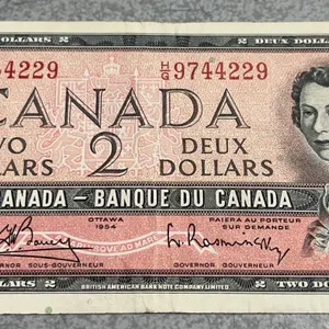 1954 Canada $2 Banknote