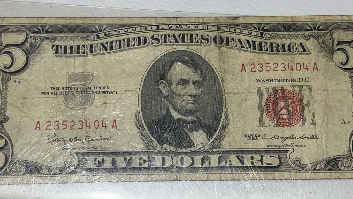 1934A United States $5 Red Seal Note, A23523404A